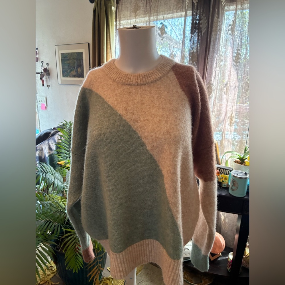 Madewell Cedarbrook Pullover Sweater in Colorblock Size Large - Picture 5 of 13